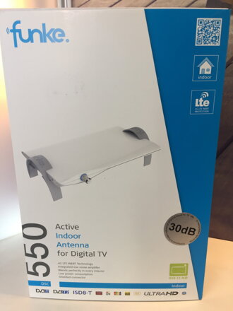 Anténa Funke DSC550, filtr LTE, 16dB, černá