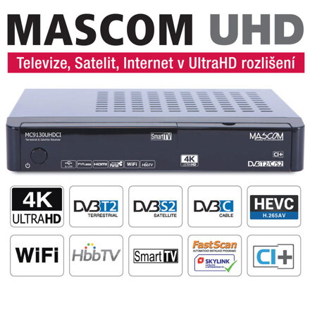 Mascom MC9140 UHDCI Smart, 4K UHD, DVB-/T2/C/S2, CI+, combo